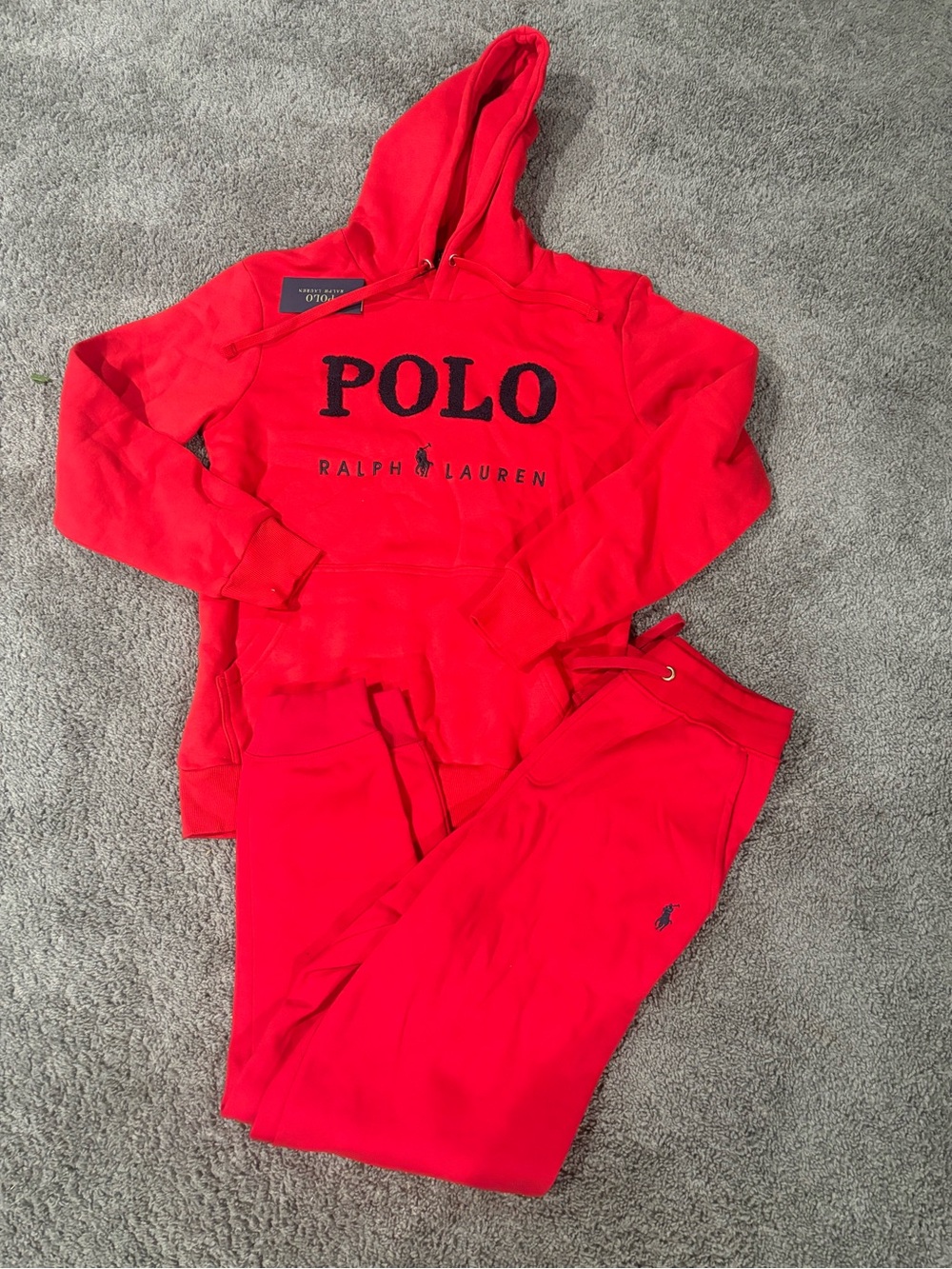 Ralph Lauren Bright Red POLO Hoodie and Joggers Set